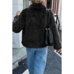 Solid Long Sleeves Elegant Faux Fur Jacket - Image 14