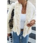 Solid Long Sleeves Elegant Faux Fur Jacket - Image 15