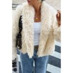 Solid Long Sleeves Elegant Faux Fur Jacket - Image 16