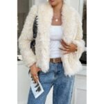 Solid Long Sleeves Elegant Faux Fur Jacket - Image 17