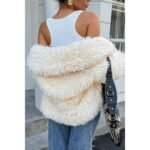 Solid Long Sleeves Elegant Faux Fur Jacket - Image 19