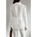 Women’s Crossed Button Long Sleeve Blouse - Image 2