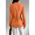 Women’s Crossed Button Long Sleeve Blouse - Image 5