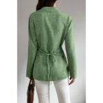 Women’s Crossed Button Long Sleeve Blouse - Image 11
