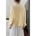 Solid Knit Button Down Pocket Loose Sweater - Image 12