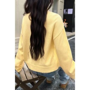 Solid Knit High Neck Drop Shoulder Sweater Solid Knit High Neck Drop Shoulder Sweater