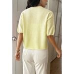 Round Neck Knit Drop Shoulder Loose Sweater - Image 3