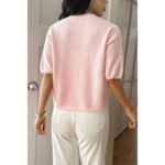 Round Neck Knit Drop Shoulder Loose Sweater - Image 11