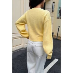 Knit Solid Round Neck Button Down Cardigan Knit Solid Round Neck Button Down Cardigan