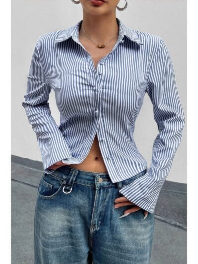 Women’s Slim Fit Striped Button-Down Shirt Women’s Slim Fit Striped Button-Down Shirt