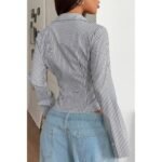 Women’s Slim Fit Striped Button-Down Shirt - Image 17