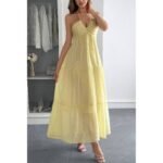Solid Halter Muse Tiered Ruffle Long Dress