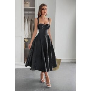 Solid Floral Jacquard Lace High Waist Dress Solid Floral Jacquard Lace High Waist Dress