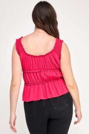 Plus Size Ruffled Tank With Cut Out Plus Size Ruffled Tank With Cut Out