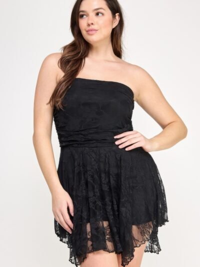 Lace Overlay Assym Dress
