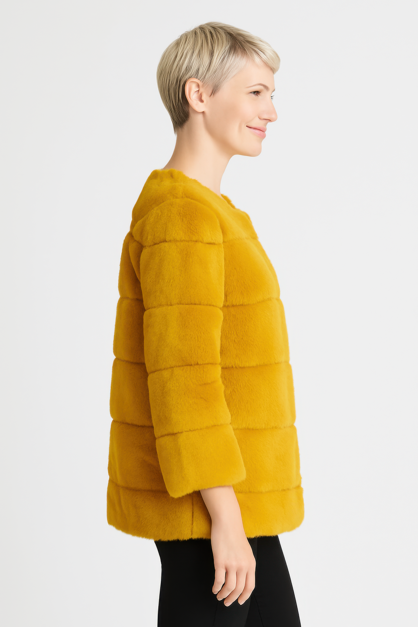 plush camel faux fur jacket