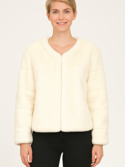 Faux Fur Trim Cape Faux Fur Trim Cape