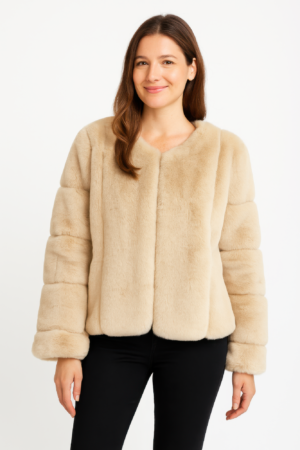 Faux Fur Trim Cape Faux Fur Trim Cape
