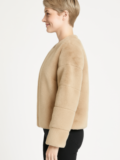 Faux Fur Trim Cape Faux Fur Trim Cape
