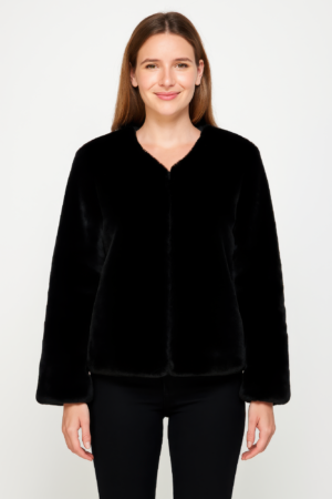 Faux Fur Trim Cape