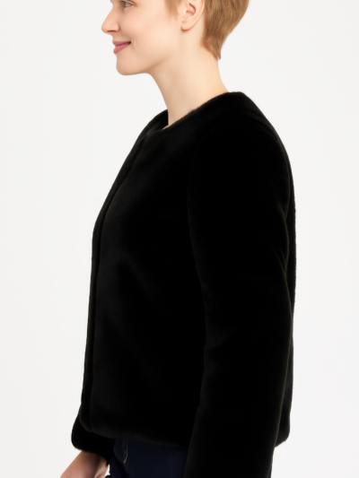 Faux Fur Trim Cape Faux Fur Trim Cape