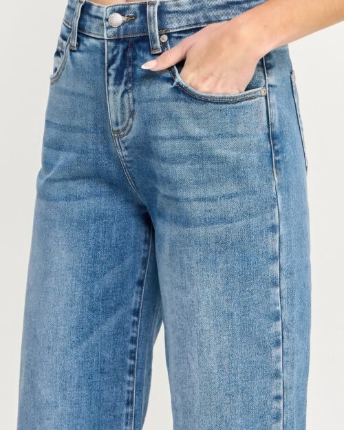 tummy control high rise crop wide w/ released hem