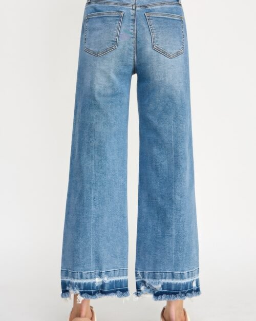 tummy control high rise crop wide w/ released hem