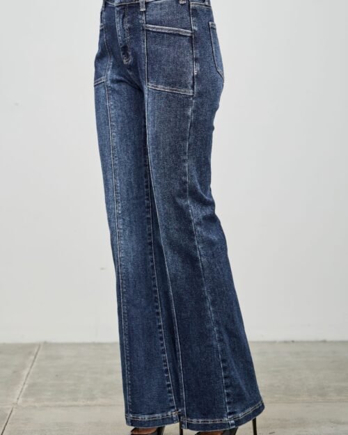 high rise boot cut with seam detail