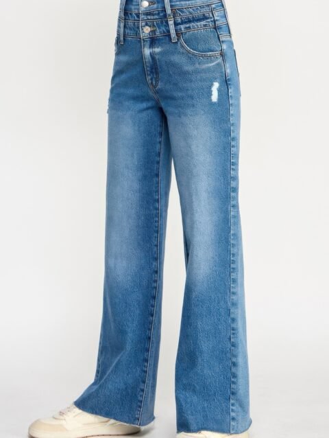 High Rise Double Waist Wide Leg