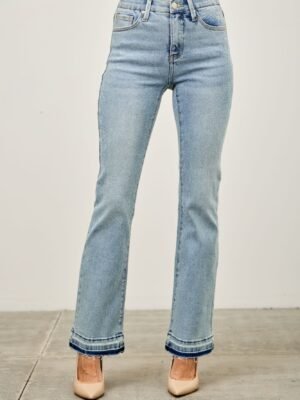 Mid Rise Flare With Released Hem