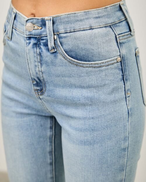 mid rise flare with released hem