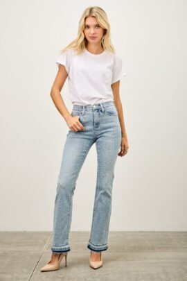 Mid Rise Flare With Released Hem Mid Rise Flare With Released Hem