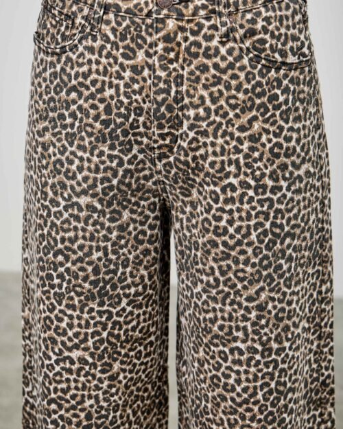 leopard super high rise wide leg with stretch