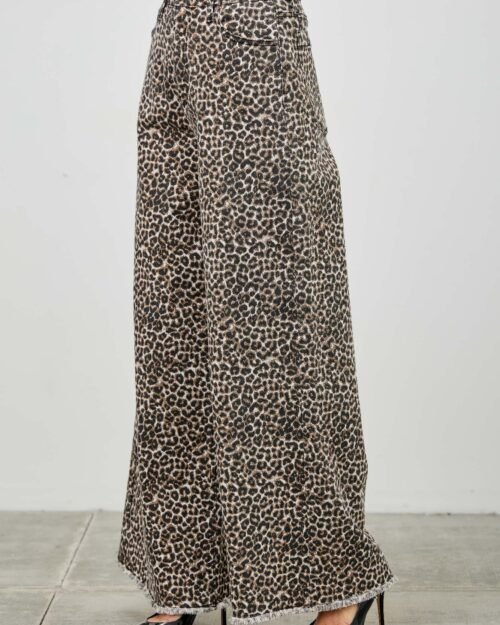 leopard super high rise wide leg with stretch