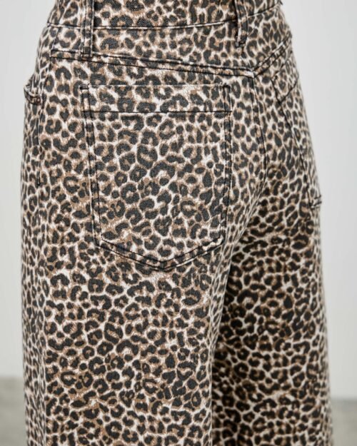 leopard super high rise wide leg with stretch
