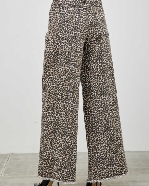 leopard super high rise wide leg with stretch