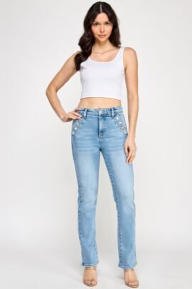 High Rise Straight With Button Pocket High Rise Straight With Button Pocket