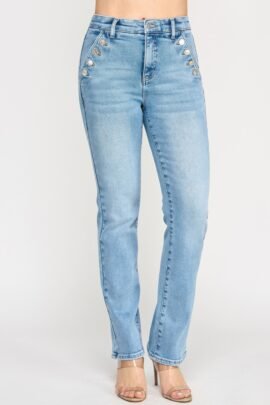 High Rise Straight With Button Pocket High Rise Straight With Button Pocket