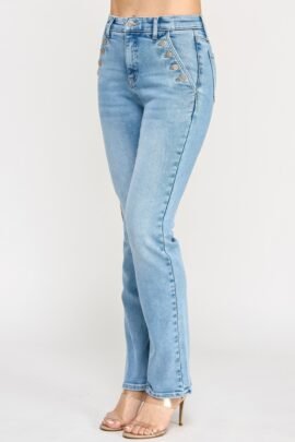 High Rise Straight With Button Pocket High Rise Straight With Button Pocket