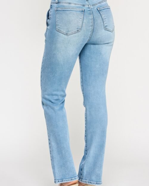 high rise straight with button pocket