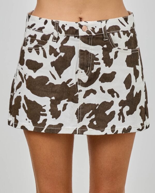 Low-Waist Mini Skort – Stretch Denim Skort with Shorts