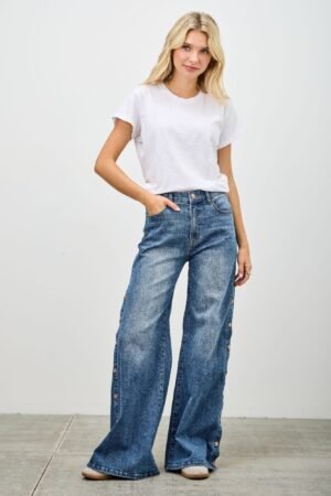 High Rise Wide Leg With Snap Buttons High Rise Wide Leg With Snap Buttons
