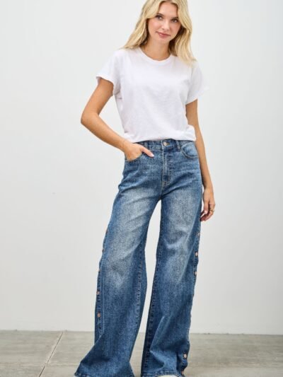 High Rise Wide Leg With Snap Buttons High Rise Wide Leg With Snap Buttons