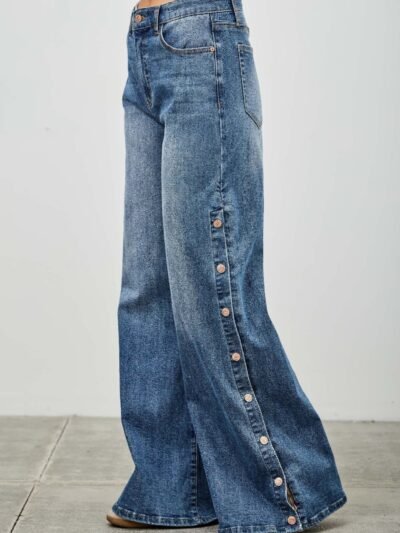 High Rise Wide Leg With Snap Buttons High Rise Wide Leg With Snap Buttons