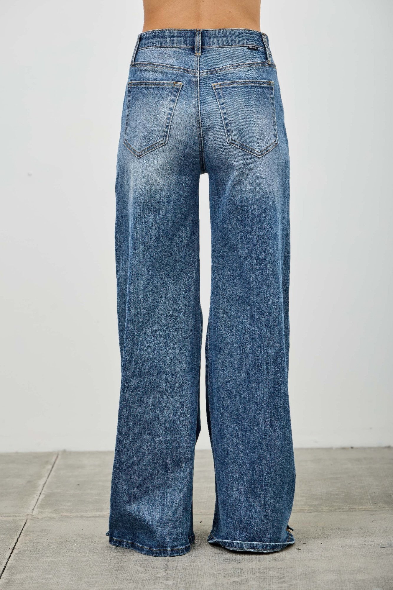 high rise wide leg with snap buttons