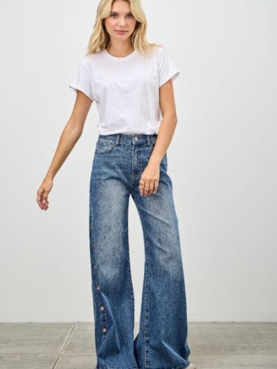 High Rise Wide Leg With Snap Buttons High Rise Wide Leg With Snap Buttons