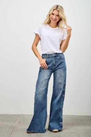 High Rise Wide Leg With Snap Buttons High Rise Wide Leg With Snap Buttons