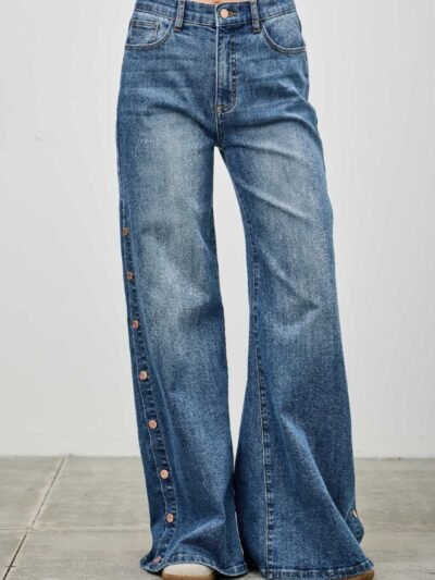 High Rise Wide Leg With Snap Buttons High Rise Wide Leg With Snap Buttons