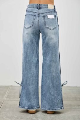 High Rise Contrast Wide Leg With Ribbon Tie High Rise Contrast Wide Leg With Ribbon Tie