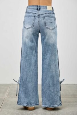 High Rise Contrast Wide Leg With Ribbon Tie High Rise Contrast Wide Leg With Ribbon Tie